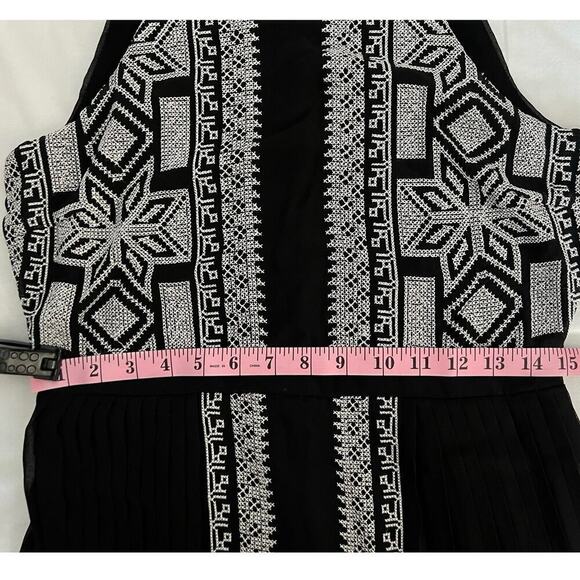 Nieman Marcus Formal Dress Women’s Sz S Black with White Cross Stitch Midi NWT - Picture 13 of 16